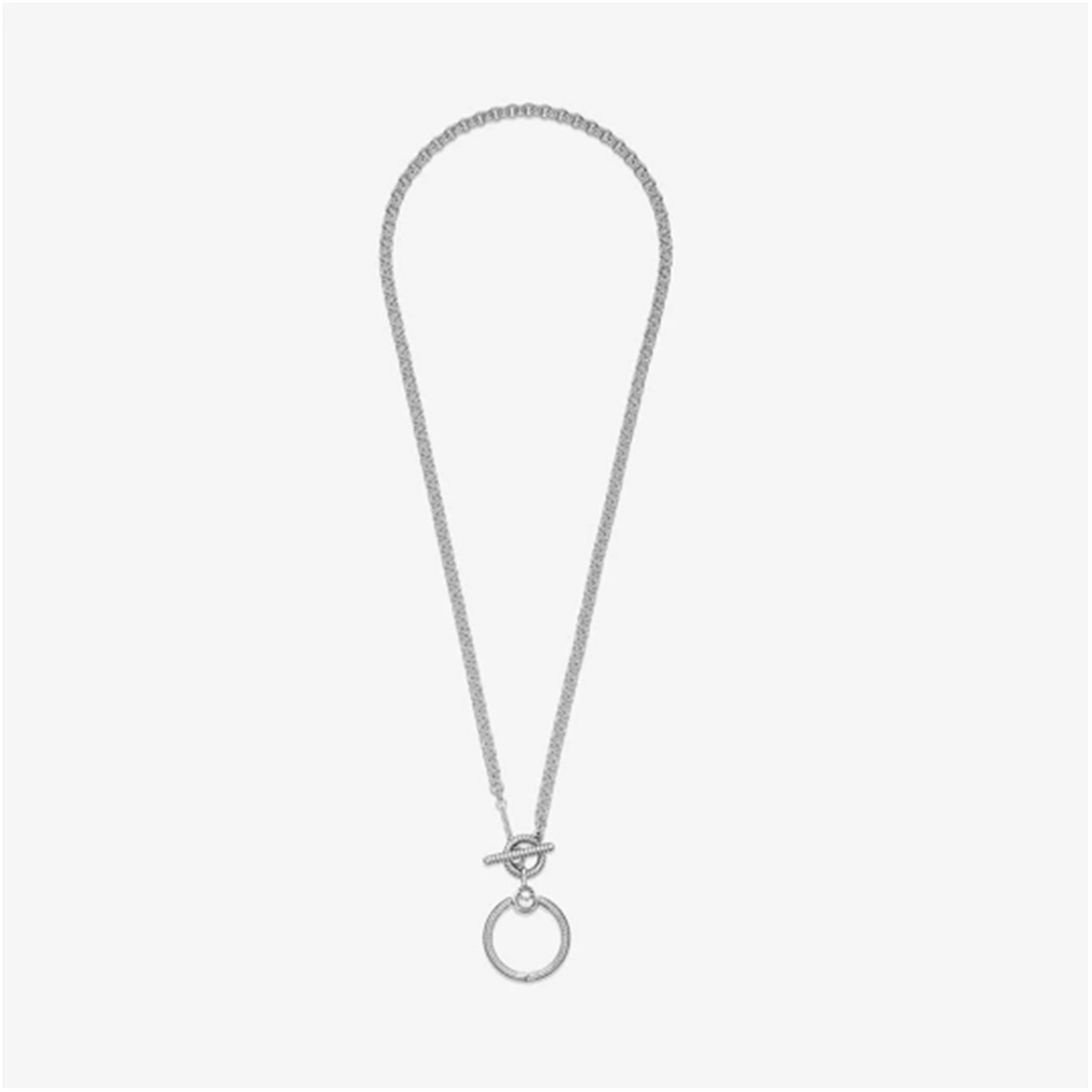 S925 Sterling Silver Moments O Pendant T-bar Everyday Necklace