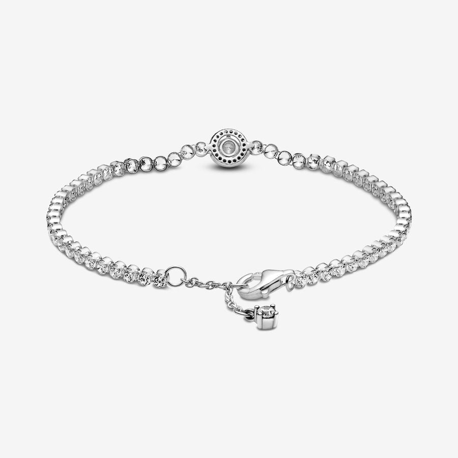 S925 Sterling Silver Sparkling Halo Tennis Bracelet