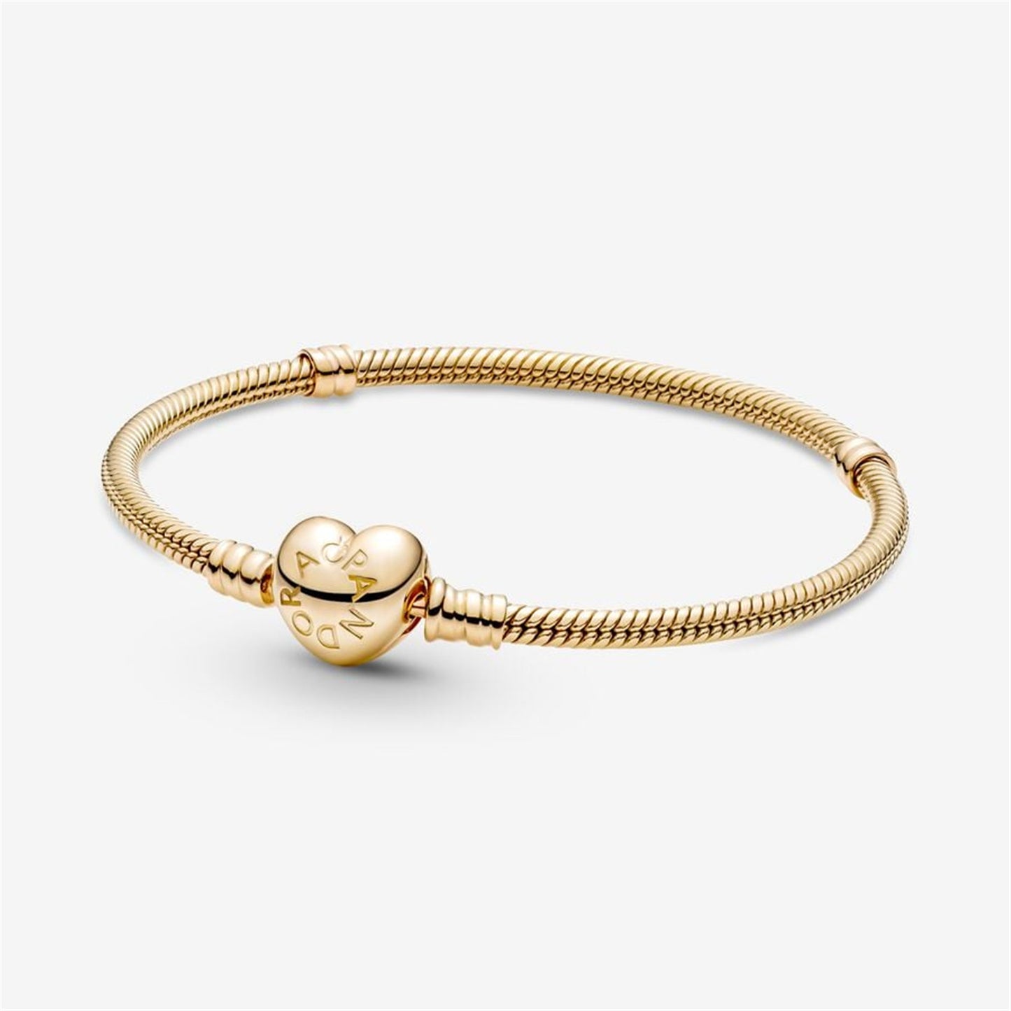 S925 sterling silver Moments Heart Clasp Snake Chain Bracelet