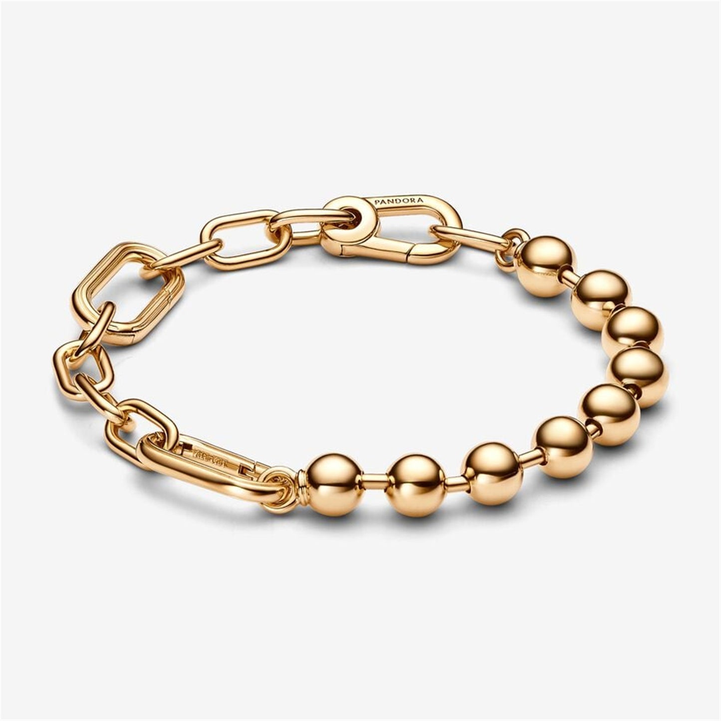 S925 sterling silver ME Metal Bead & Link Chain Bracelet