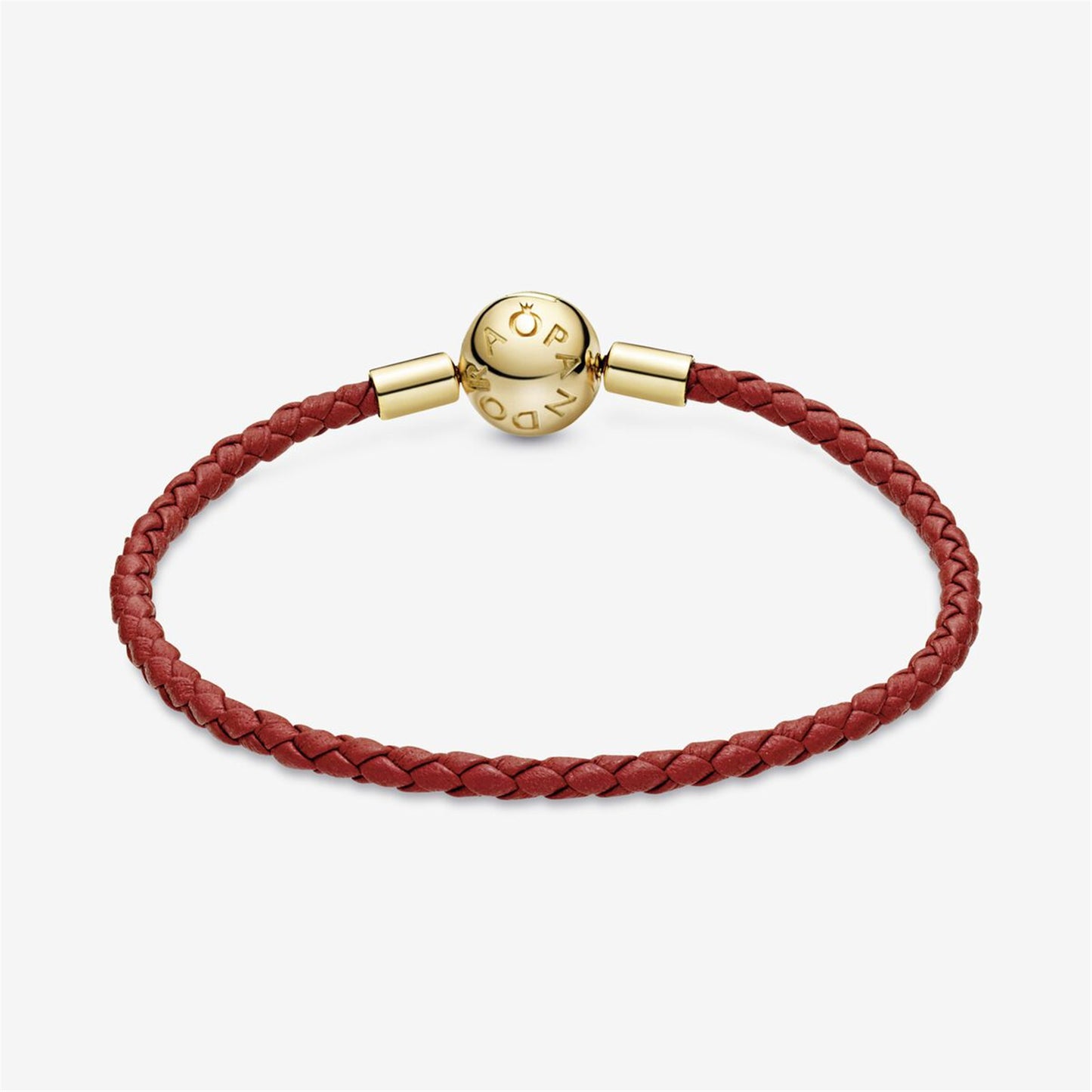 S925 sterling silver Moments Red Woven Leather Bracelet
