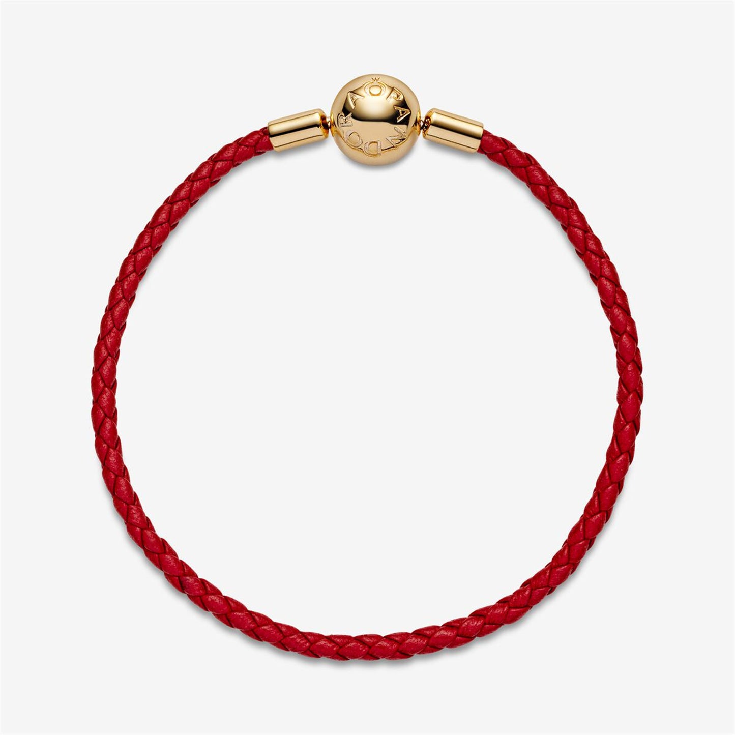 S925 sterling silver Moments Red Woven Leather Bracelet