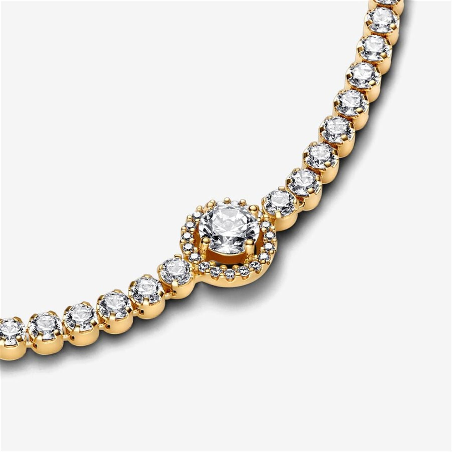 S925 sterling silver Sparkling Halo Tennis Bracelet