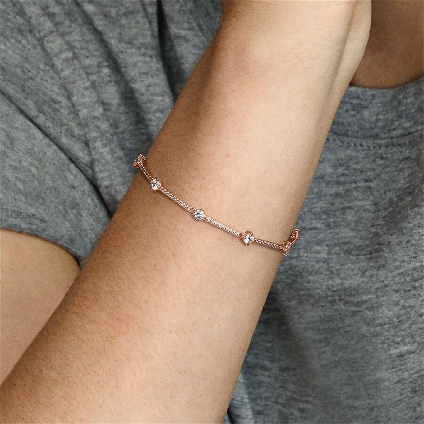 S925 sterling silver Sparkling Pavé Bars Bracelet