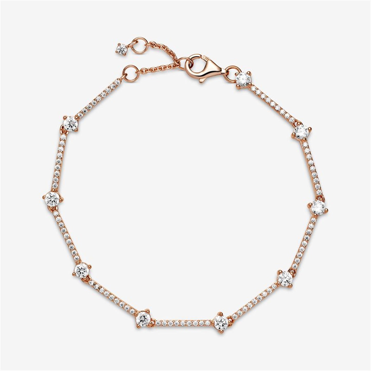 S925 sterling silver Sparkling Pavé Bars Bracelet