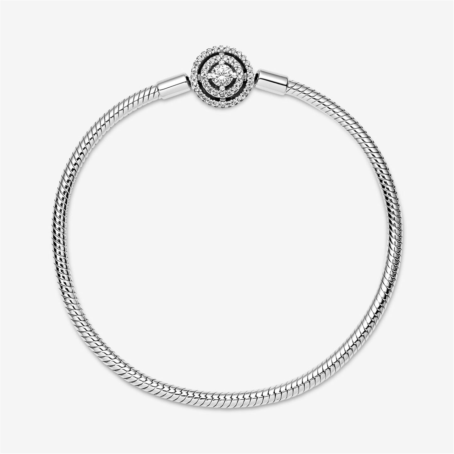 S925 sterling silver Moments Halo Snake Chain Bracelet