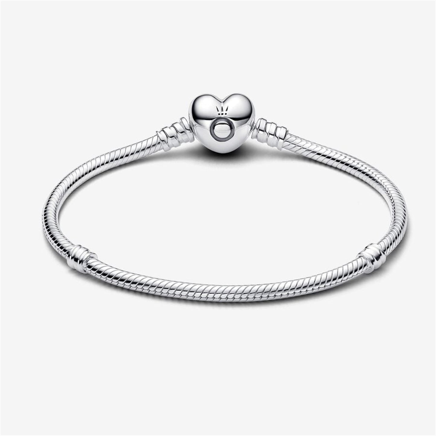 S925 sterling silver Moments Heart Clasp Snake Chain Bracelet