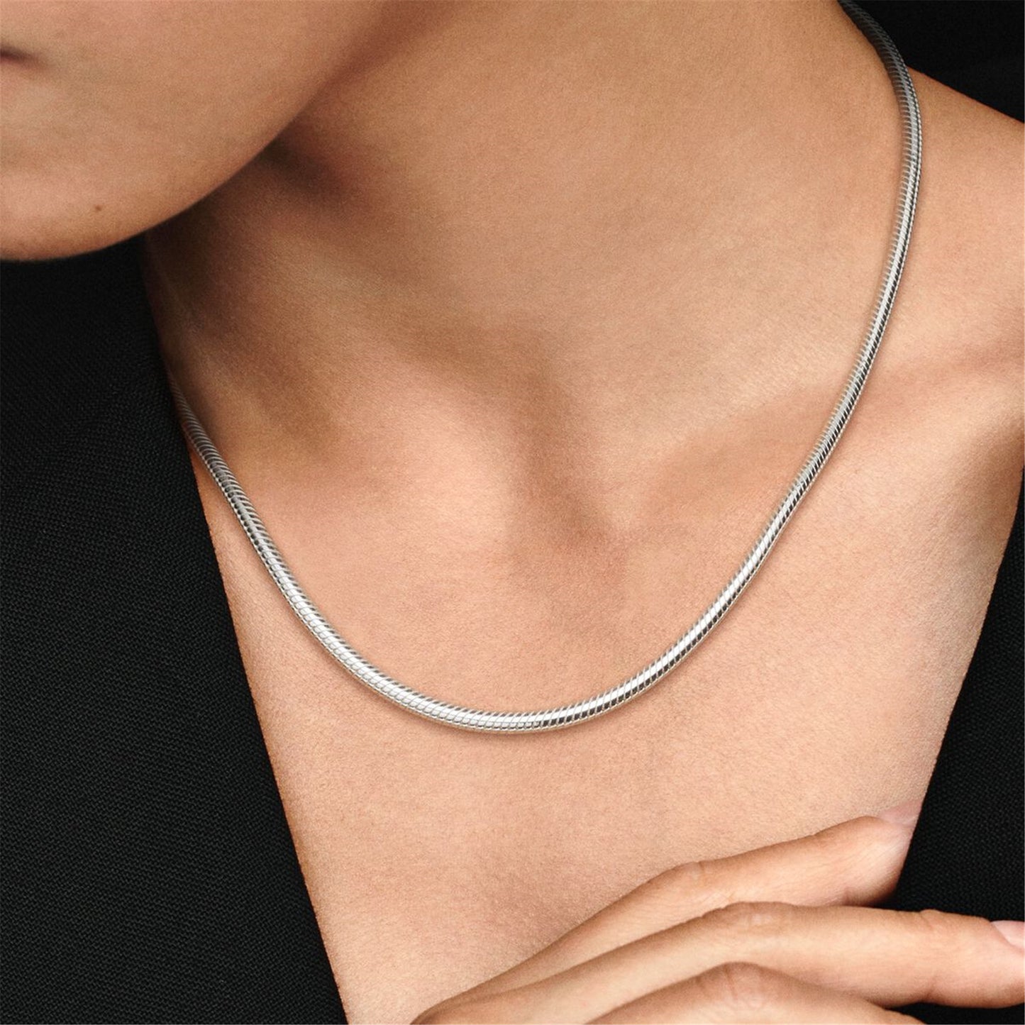 S925 Sterling Silver Moments Snake Chain Necklace