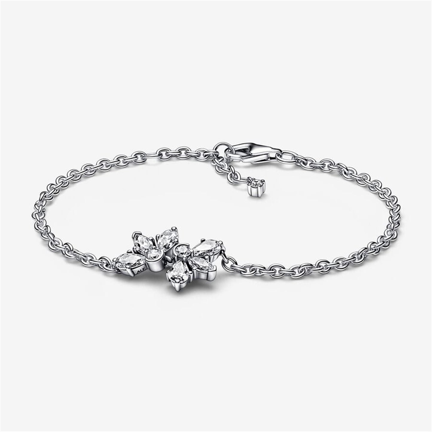 S925 sterling silver Sparkling Herbarium Cluster Chain Bracelet