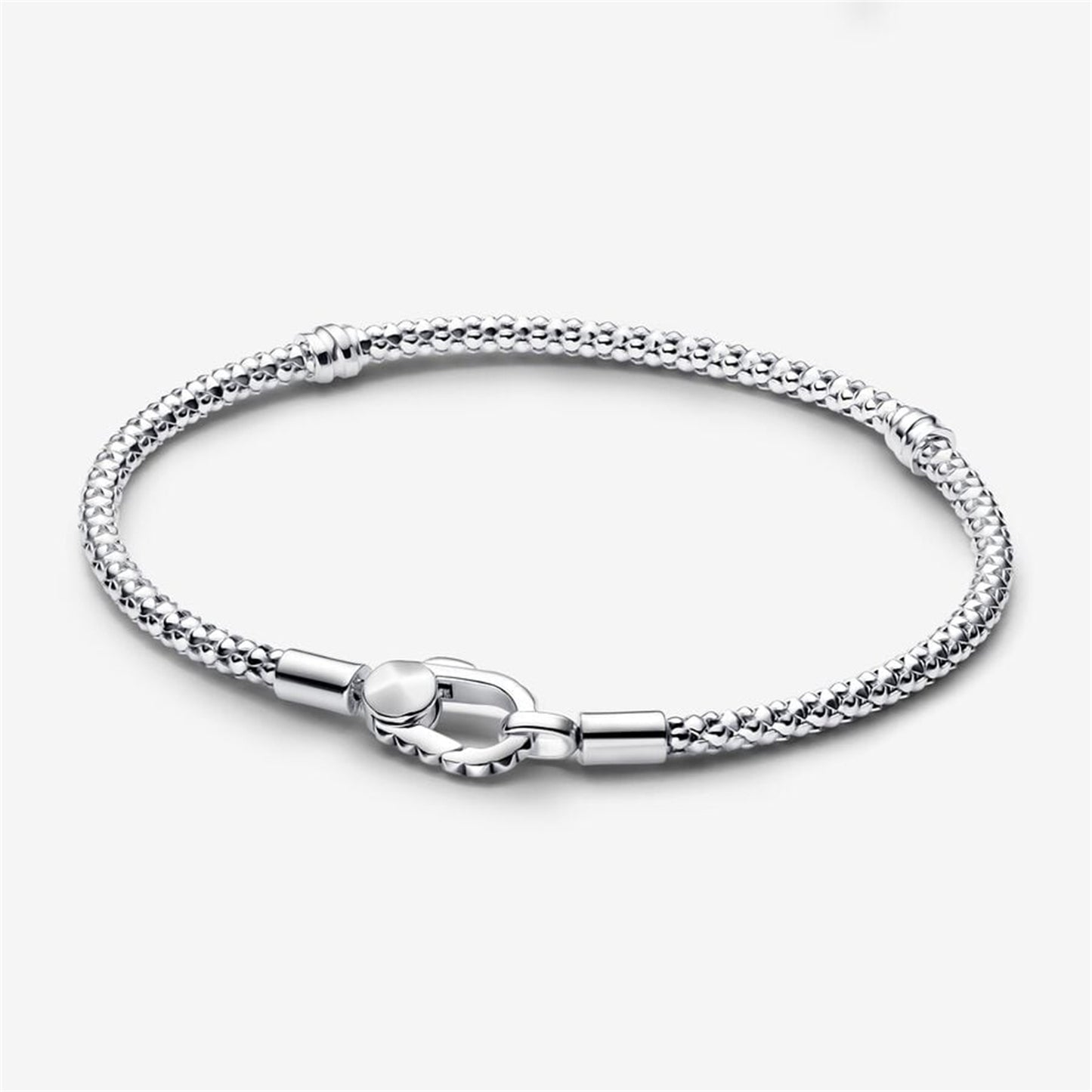 S925 Sterling Silver Studded Clasp & Chain Bracelet