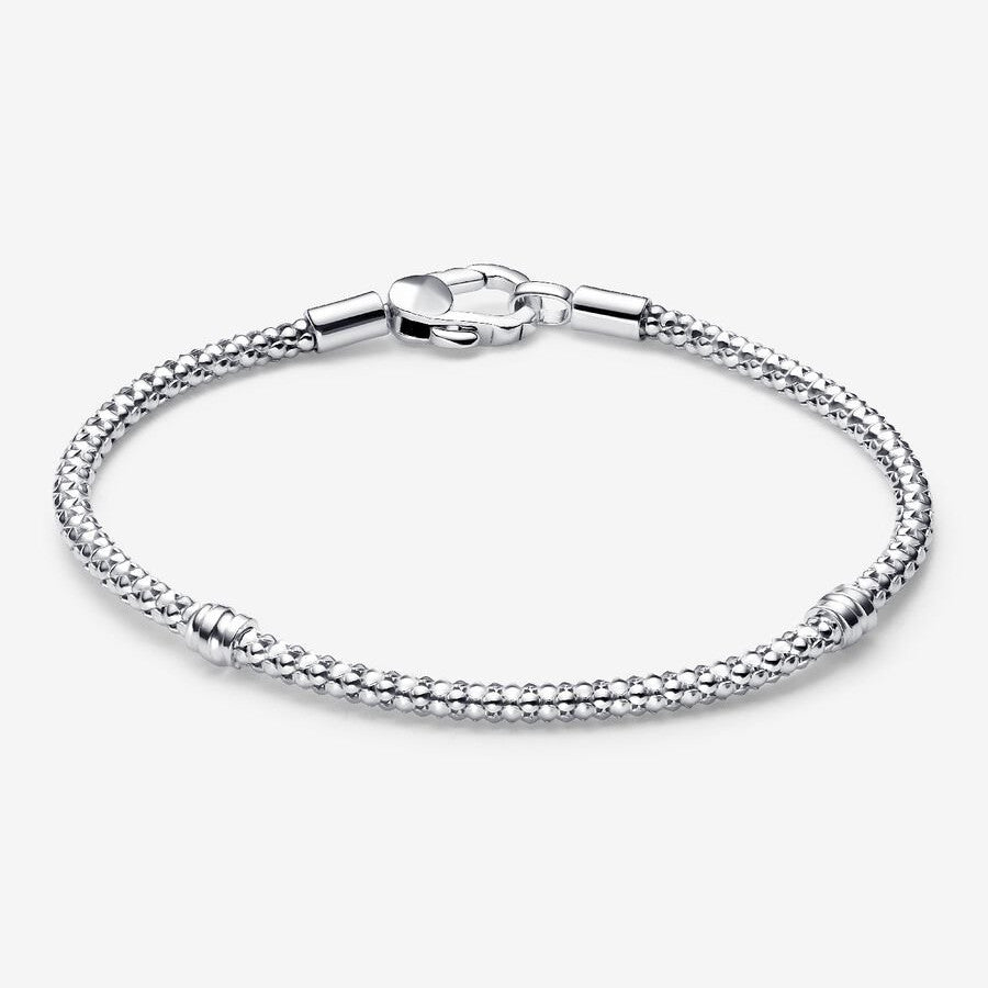 S925 Sterling Silver Studded Clasp & Chain Bracelet