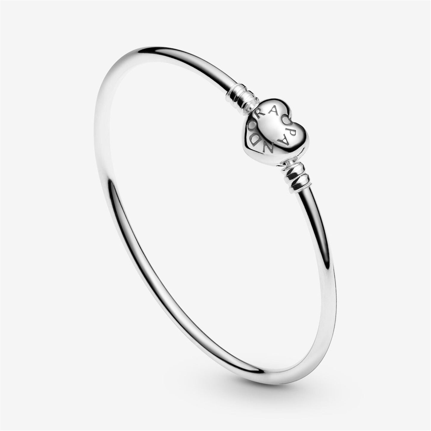 S925 sterling silver Moments Heart Clasp Bangle