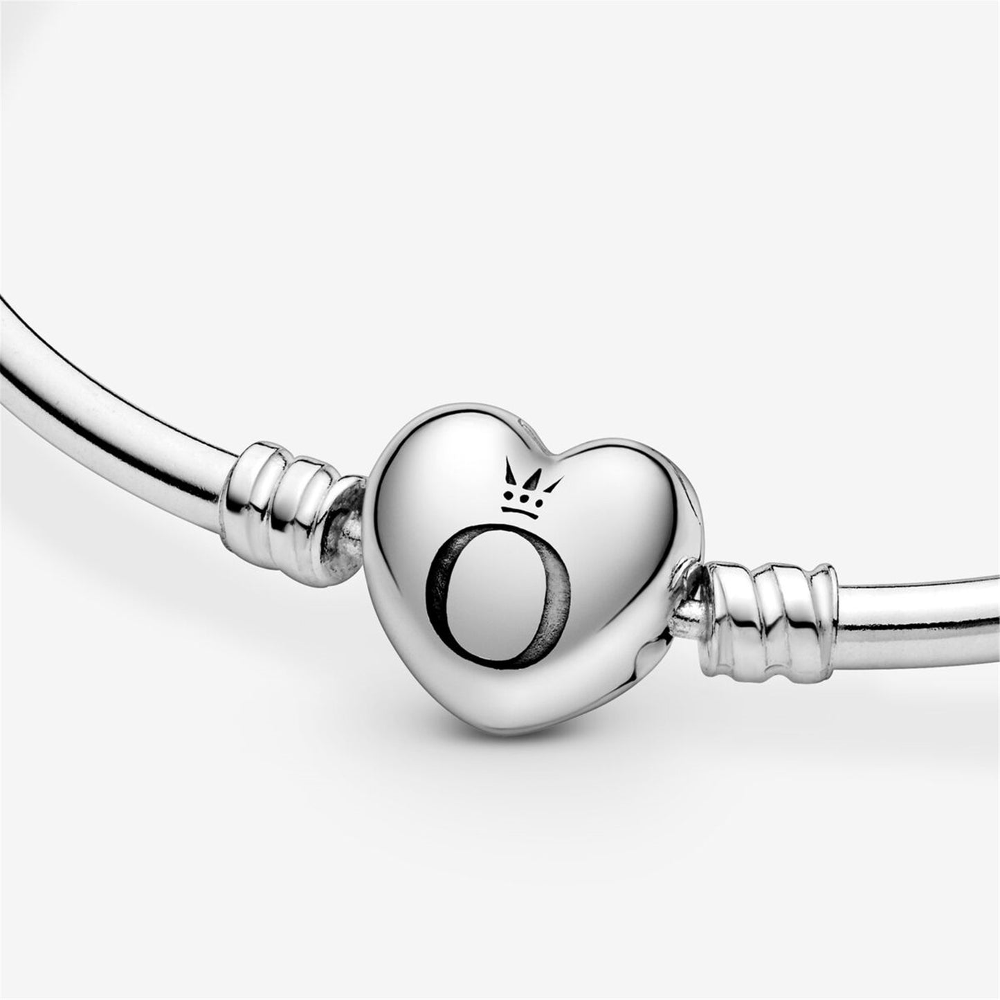 S925 sterling silver Moments Heart Clasp Bangle
