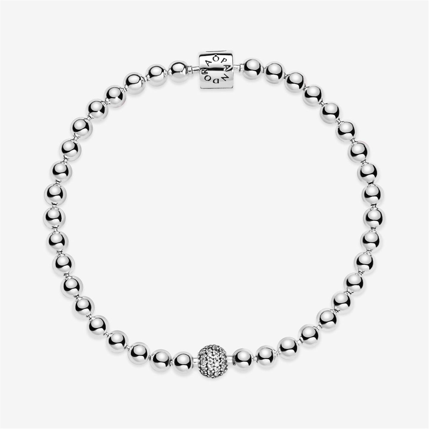 S925 sterling silver Beads & Pavé Bracelet