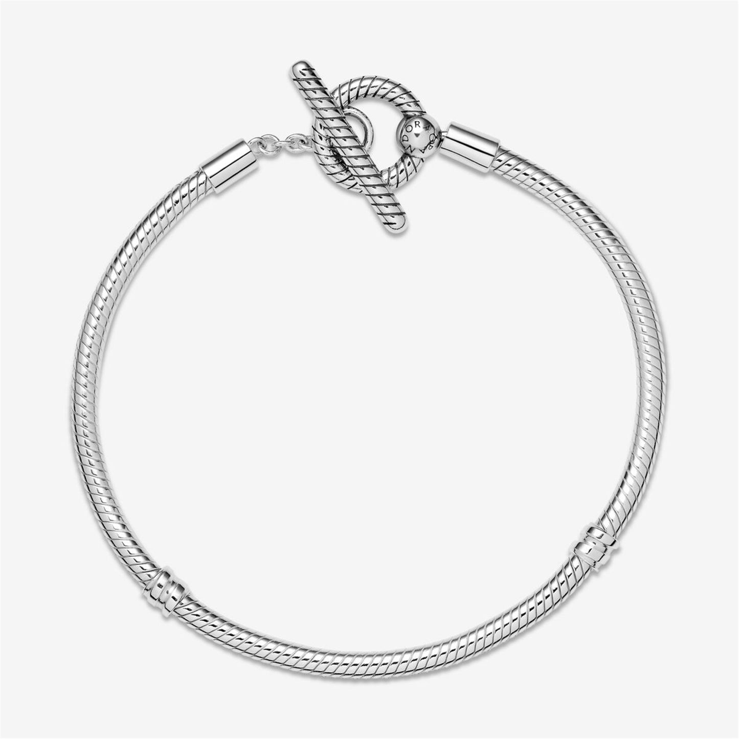 S925 sterling silver Moments T-Bar Snake Chain Bracelet