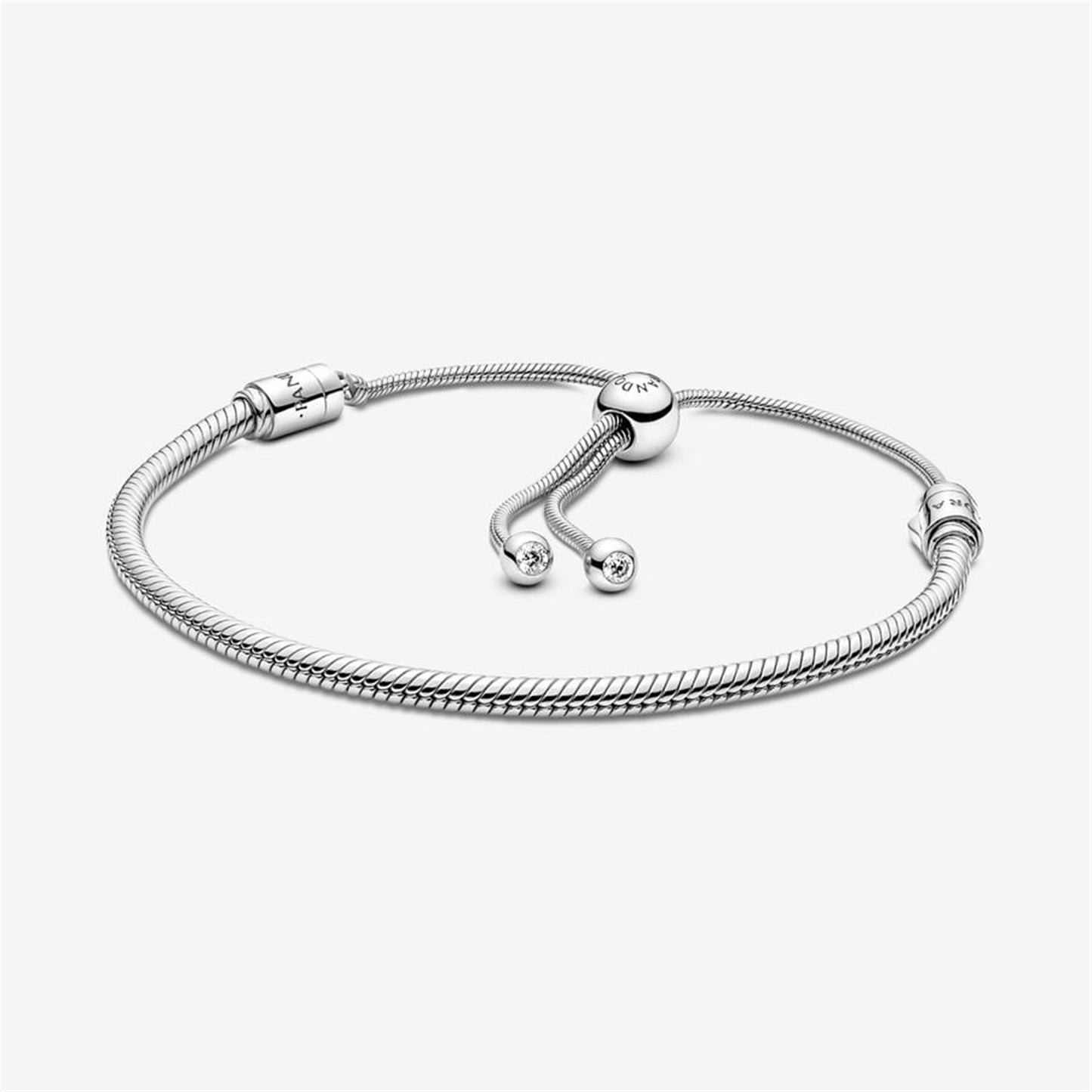 S925 sterling silver Moments Snake Chain Slider Bracelet