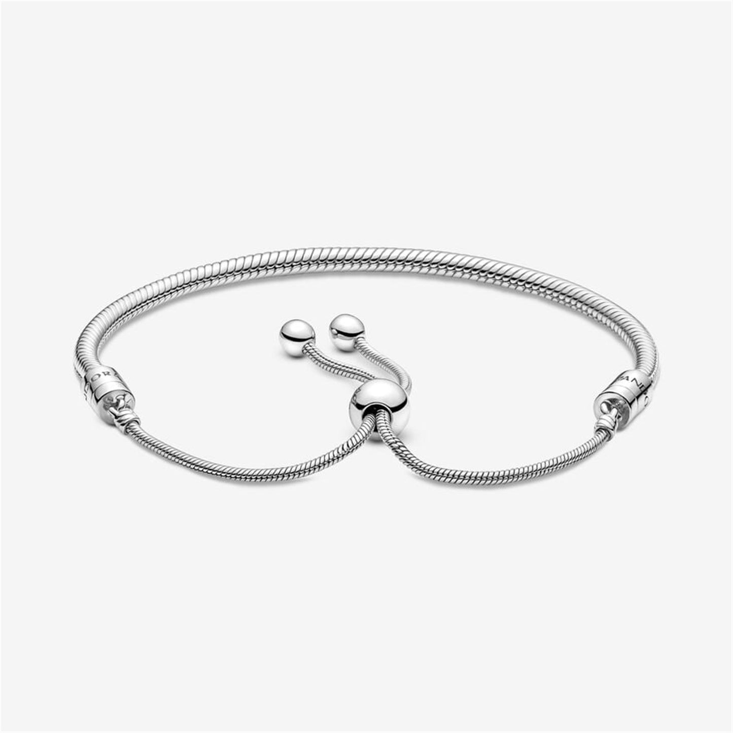 S925 sterling silver Moments Snake Chain Slider Bracelet