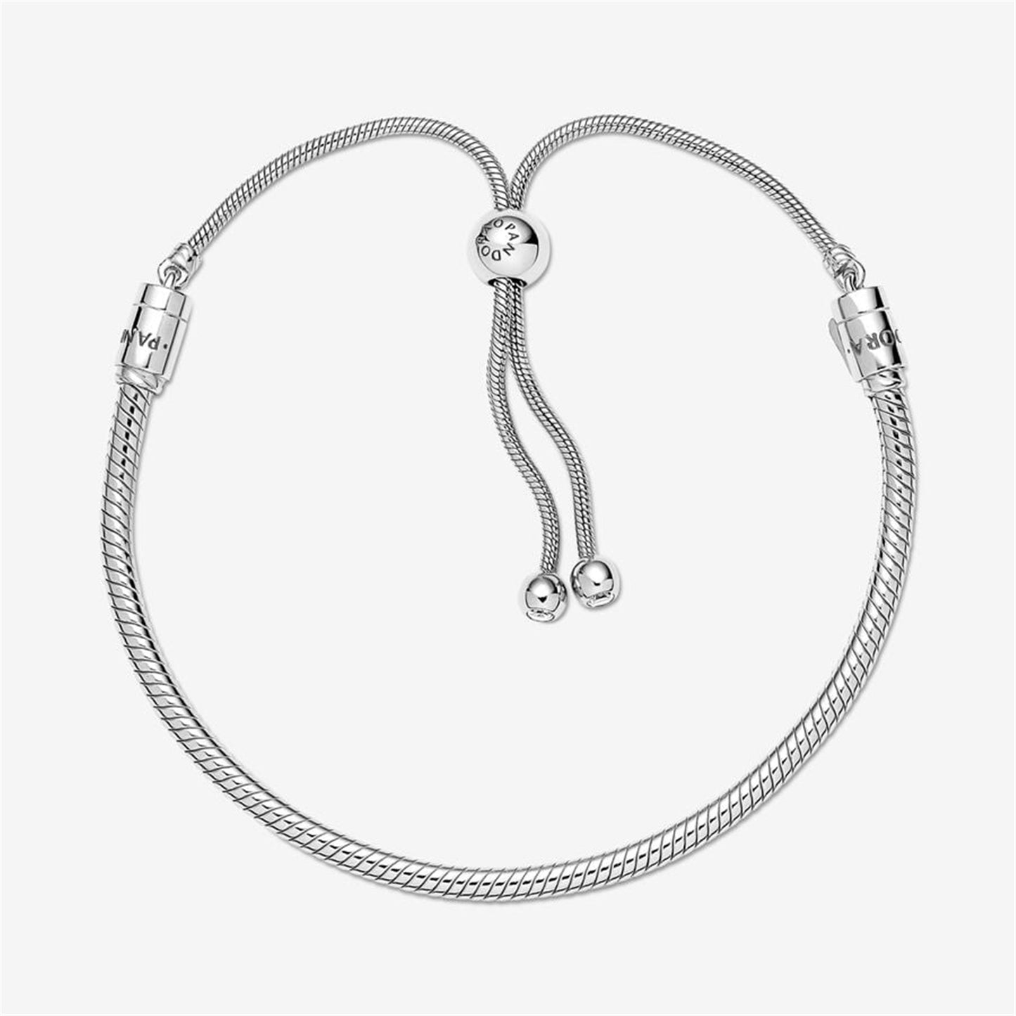 S925 sterling silver Moments Snake Chain Slider Bracelet