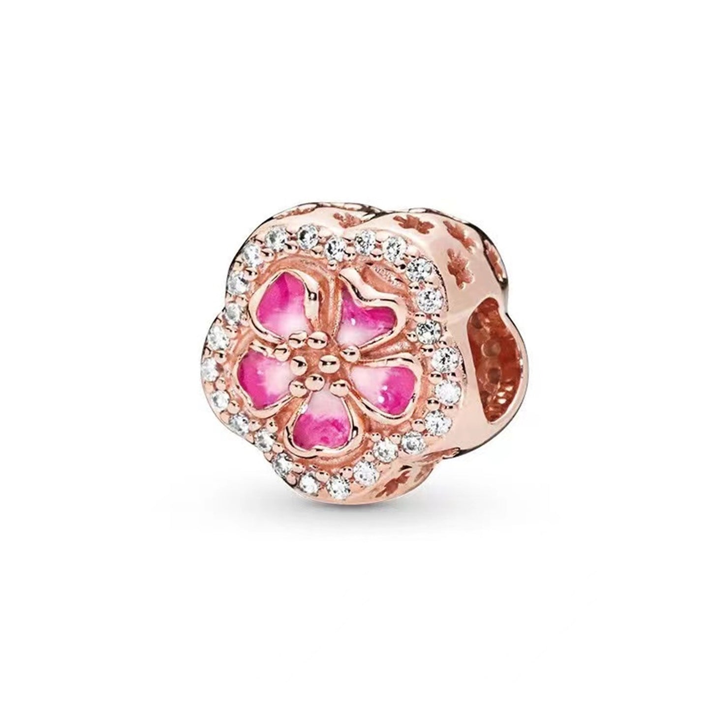 Rose Gold Series Summer Flowers Charms
