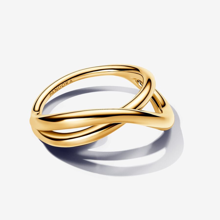 S925 Sterling Silver Organically Shaped Infinity Ring