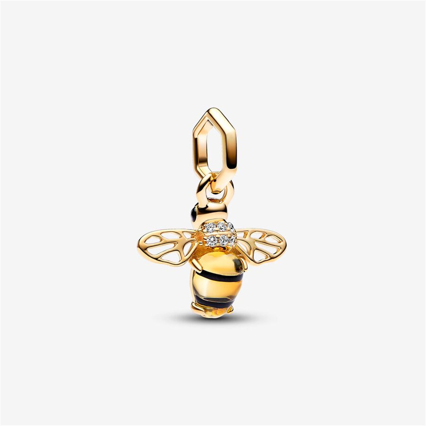 S925 Sterling Silver Sparkling Bee Dangle Charm