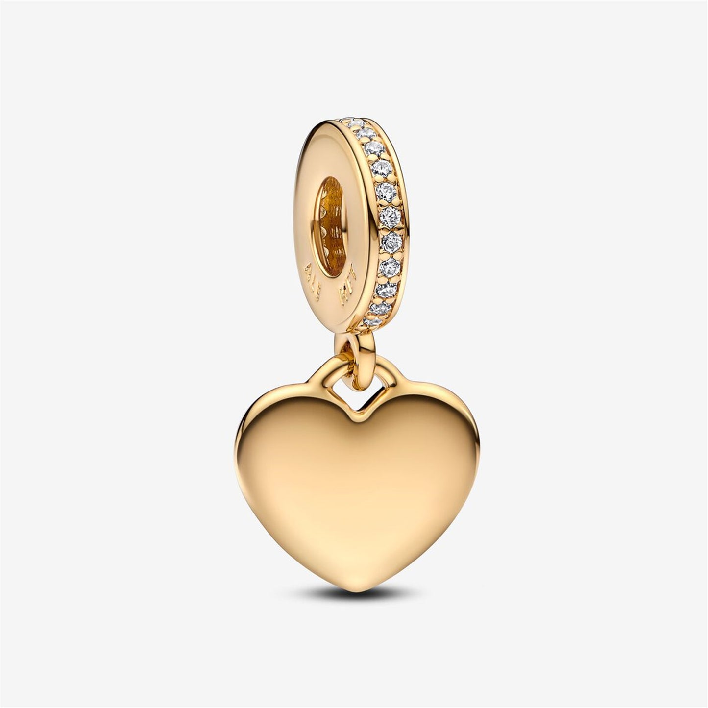 S925 Sterling Silver Engravable Heart Tag Dangle Charm