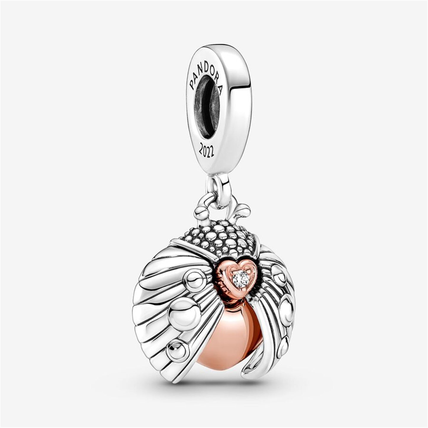 S925 Sterling Silver My Pandora 2022 Ladybird & Heart Dangle Charm