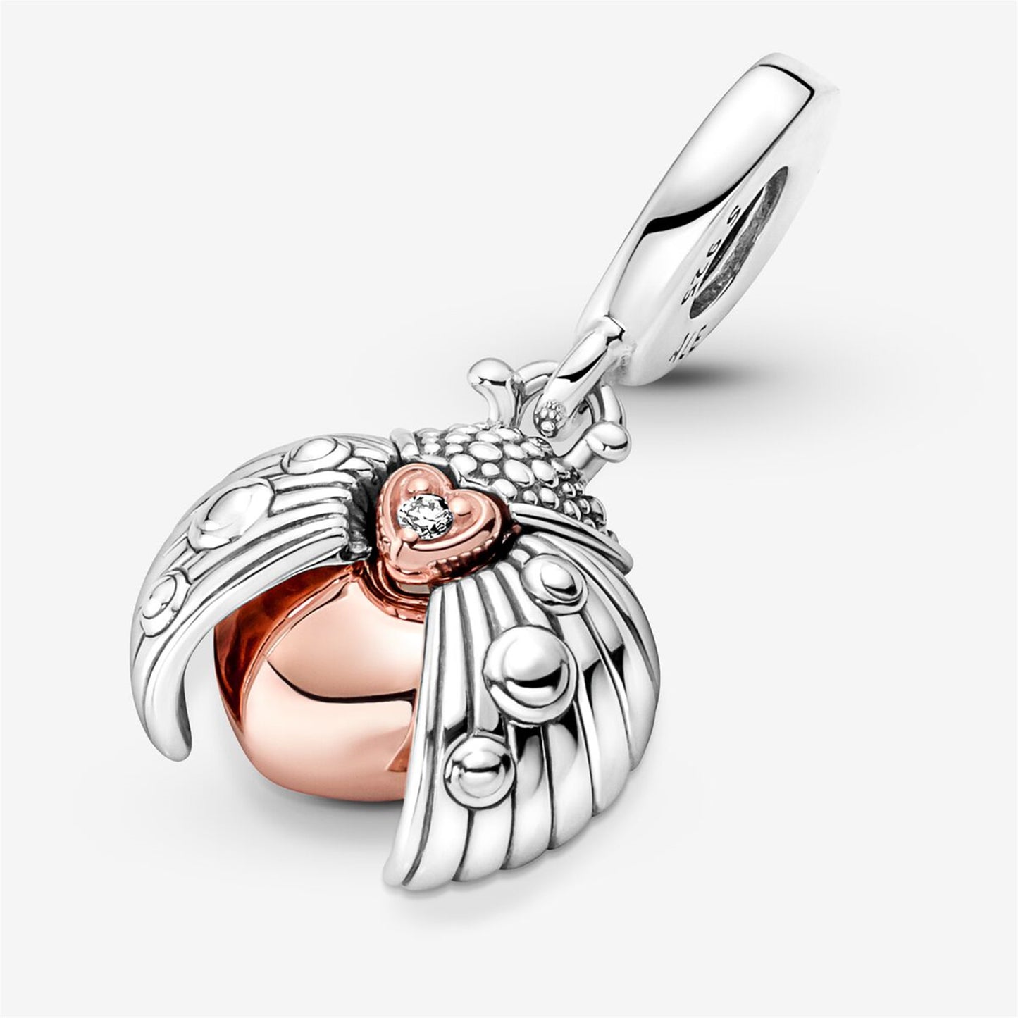 S925 Sterling Silver My Pandora 2022 Ladybird & Heart Dangle Charm