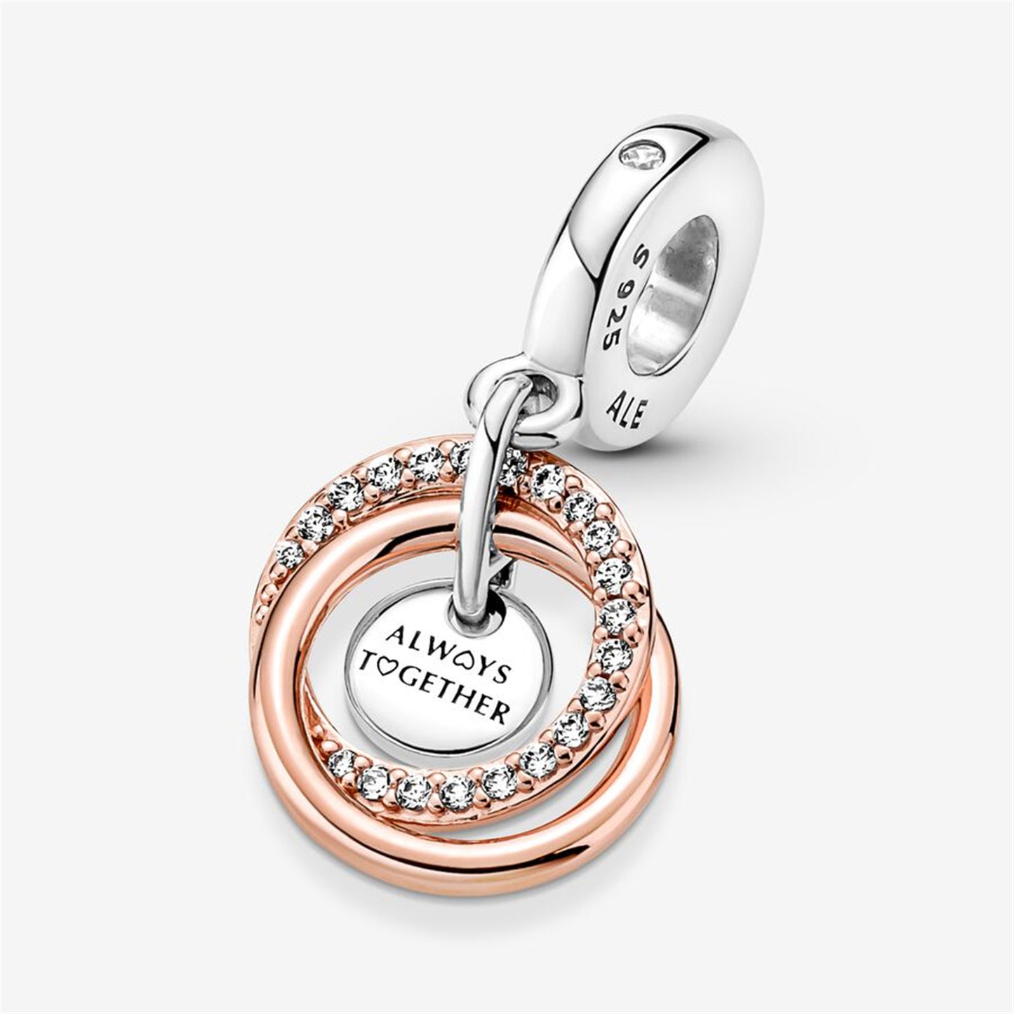 S925 Sterling Silver Family Always Encircled Dangle Charm