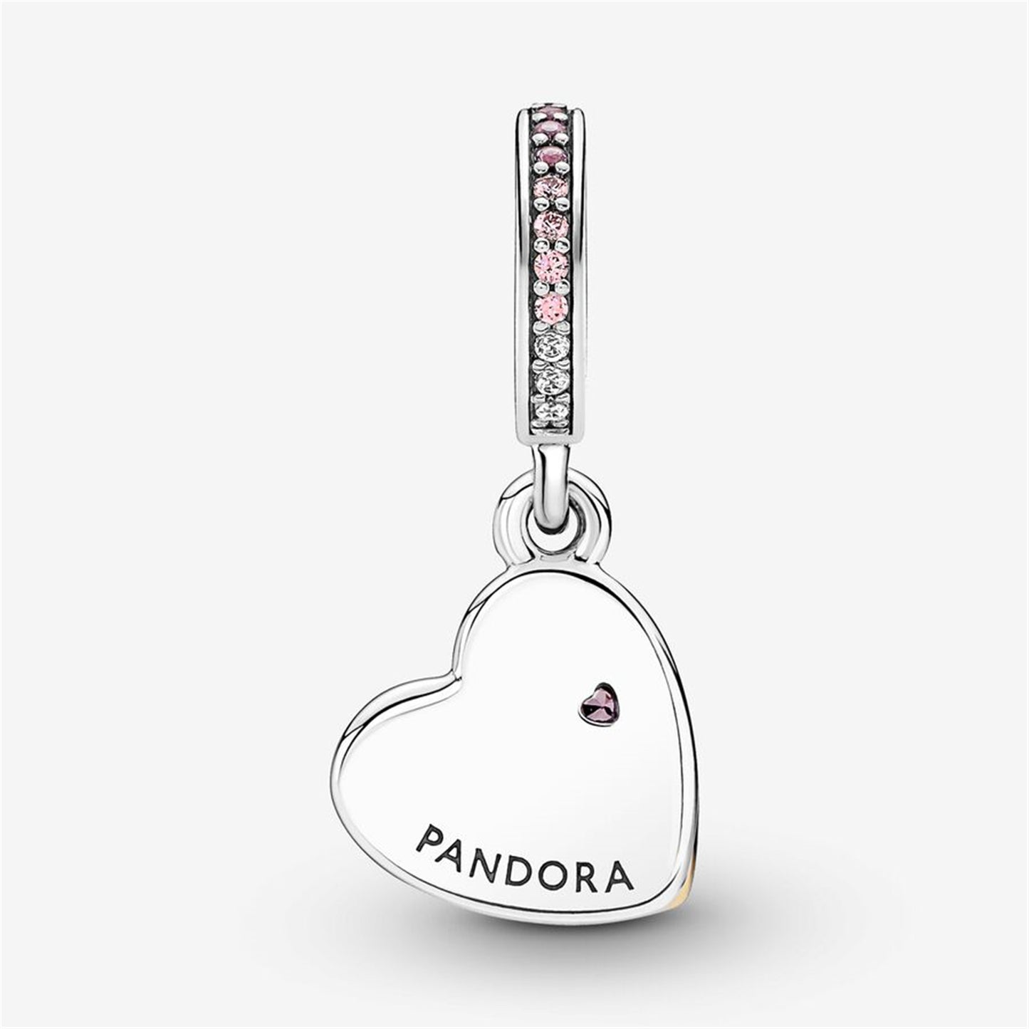 S925 Sterling Silver Entwined Infinite Hearts Double Dangle Charm