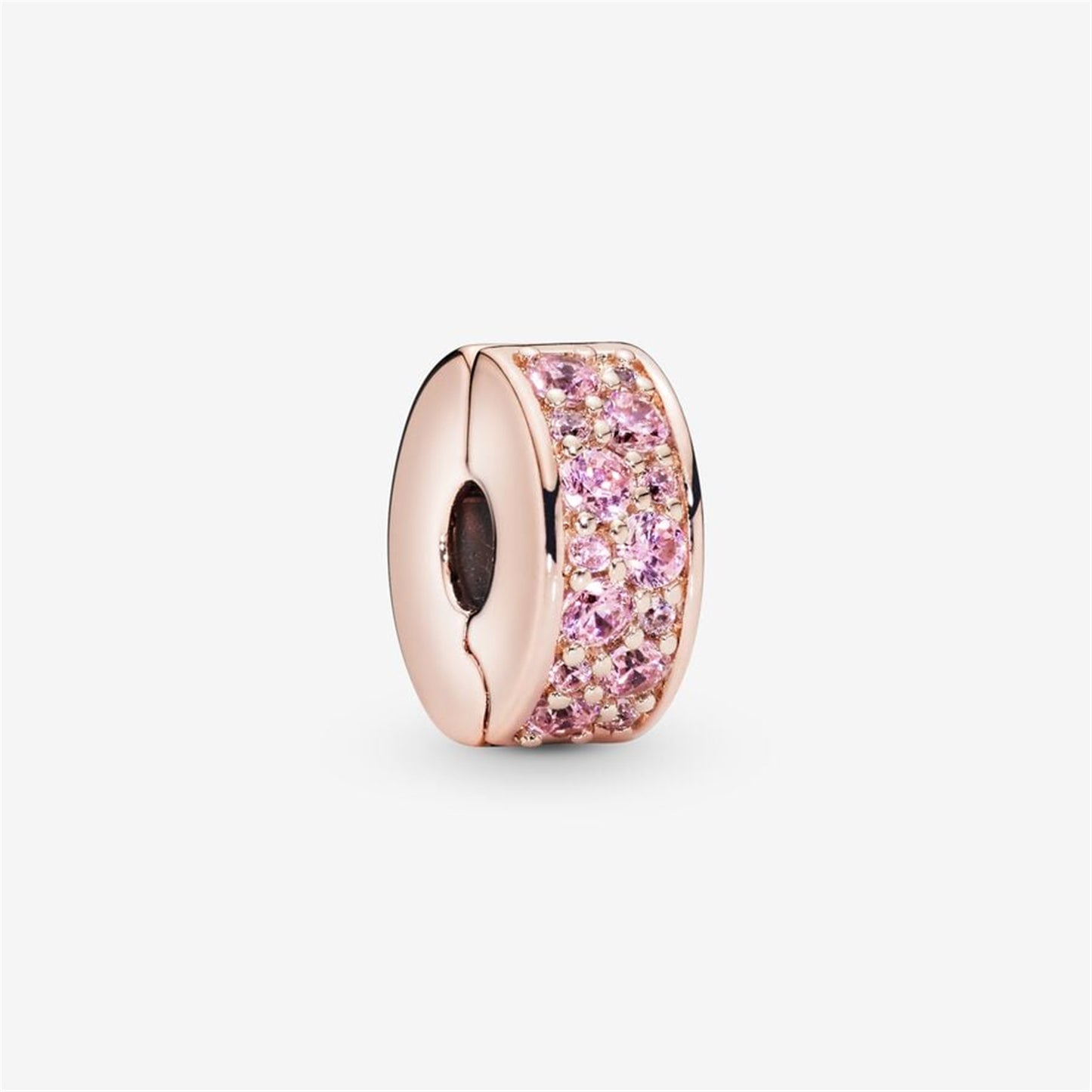 S925 sterling silver Pink Pavé Clip Charm