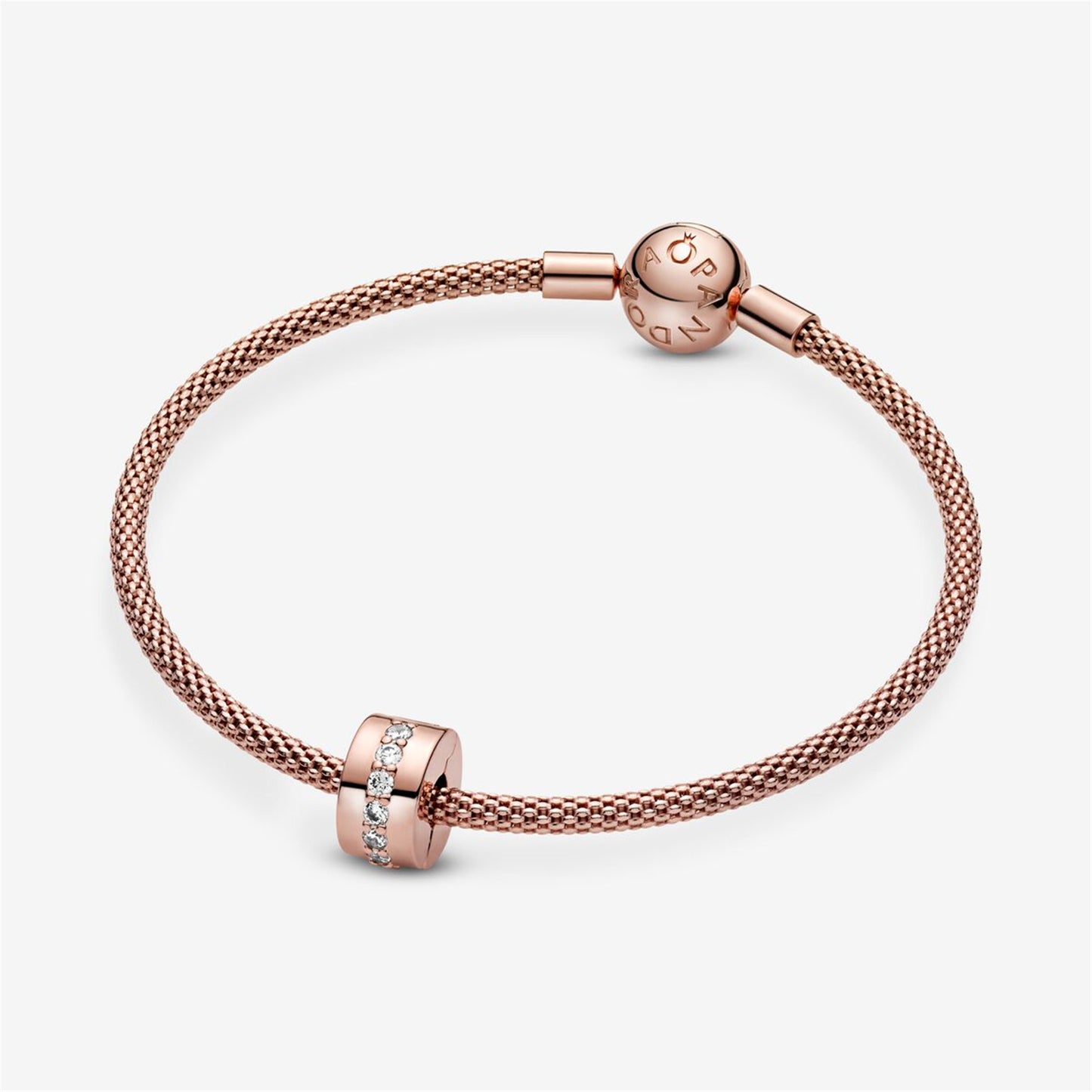 S925 sterling silver Sparkling Row Spacer Charm