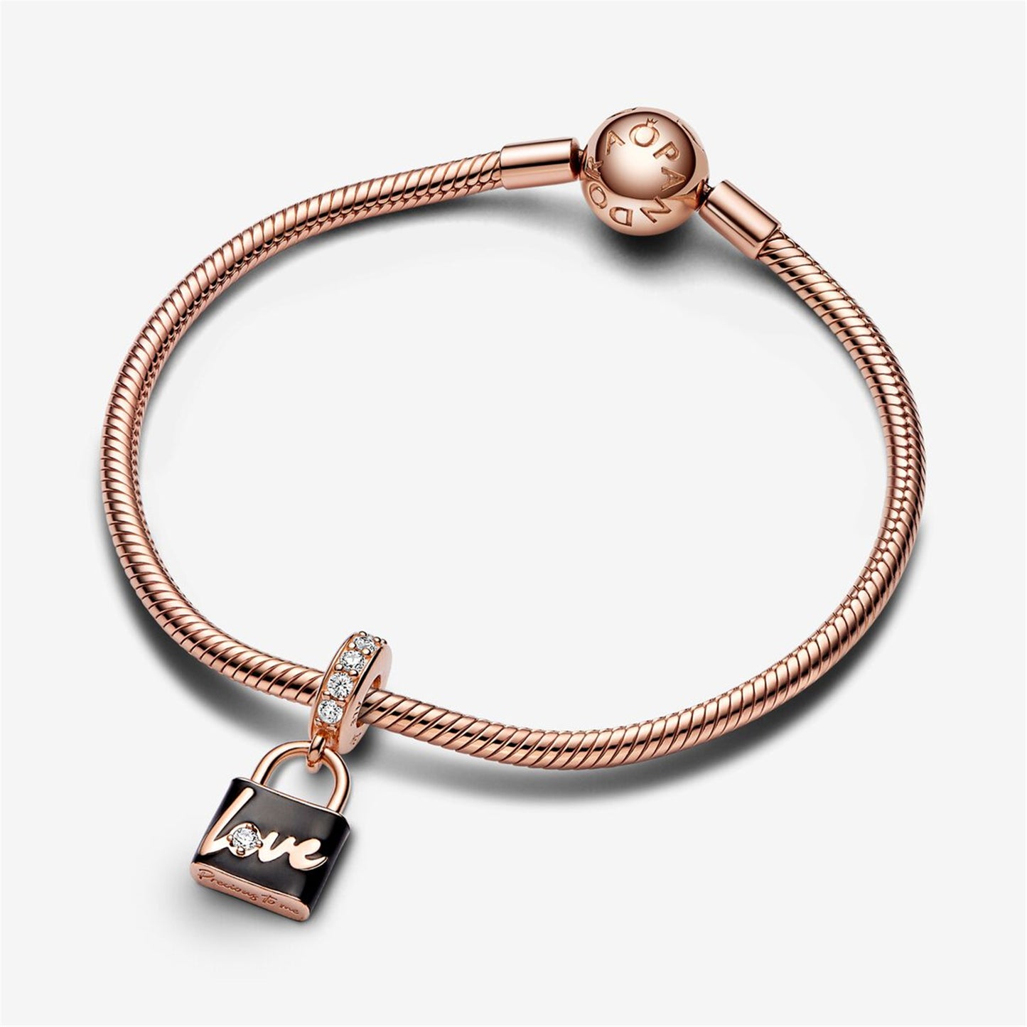 S925 Sterling Silver Love Padlock Dangle Charm