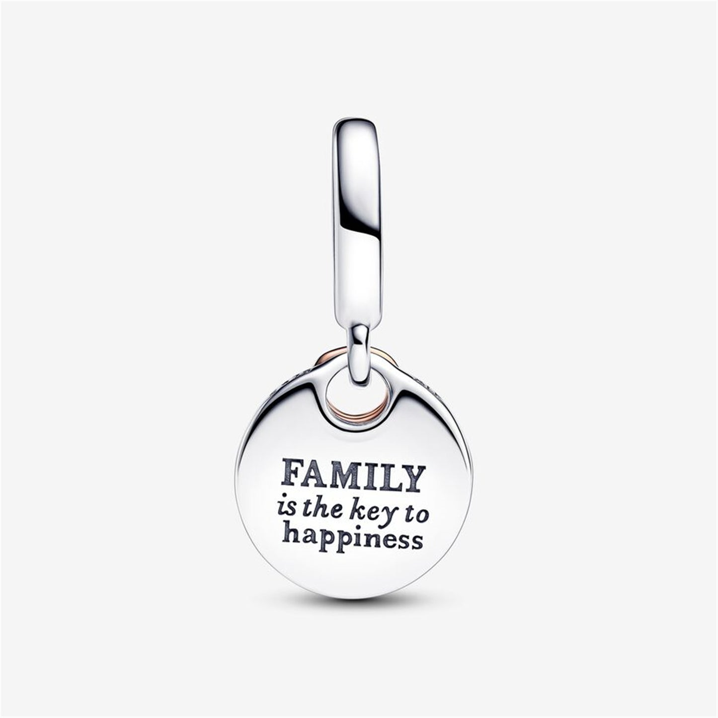 S925 Sterling Silver Two-tone Key to Happiness Double Dangle Charm