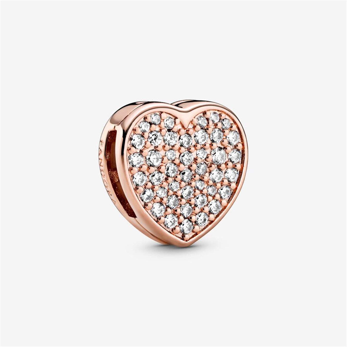 S925 Sterling Silver Pavé Heart Clip Charm