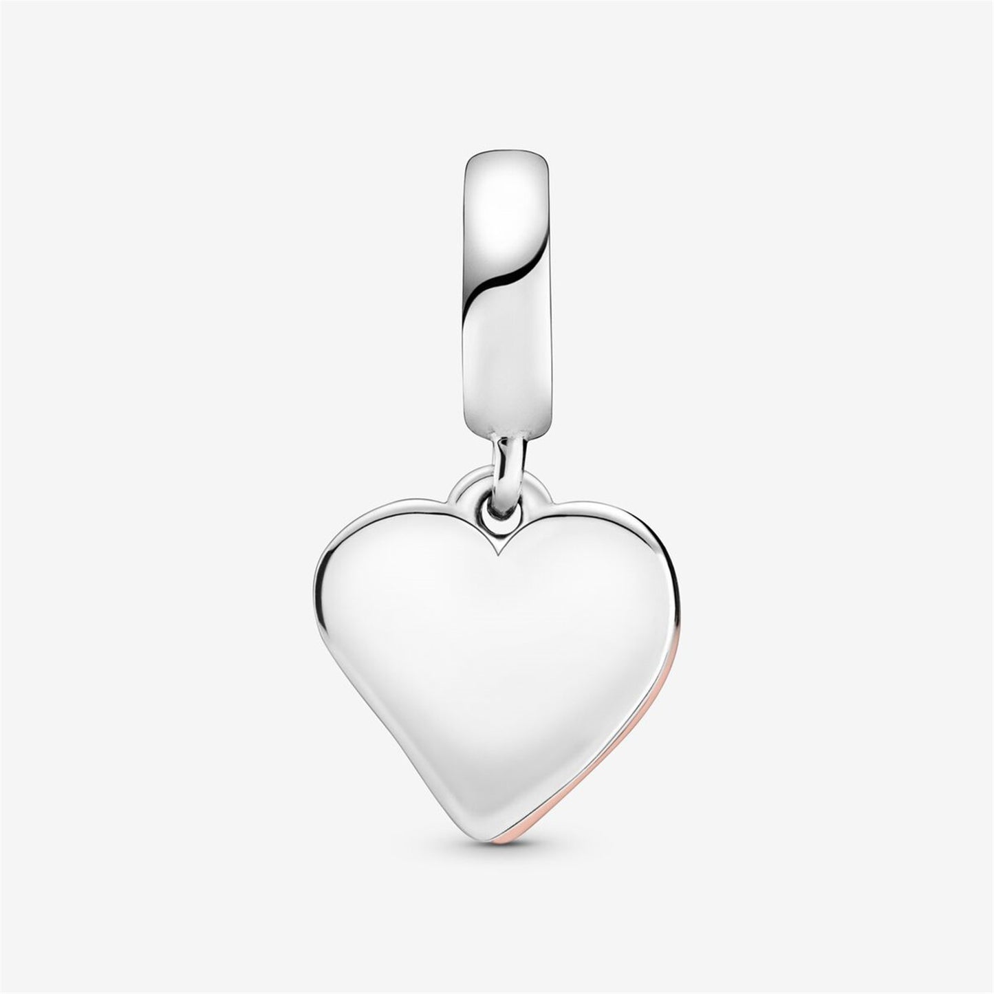 S925 Sterling Silver Sparkling Freehand Heart Dangle Charm