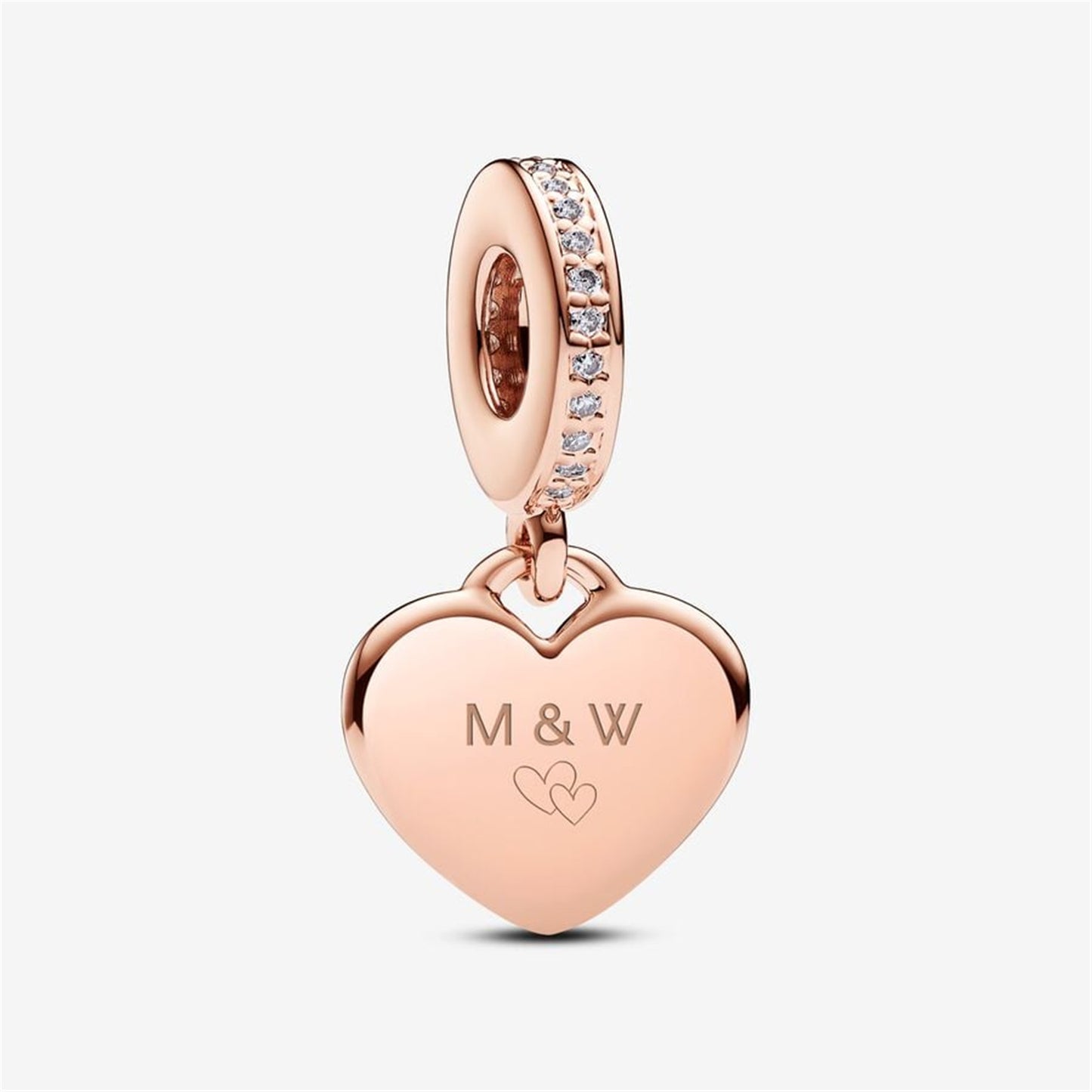 S925 Sterling Silver Engravable Heart Tag Dangle Charm