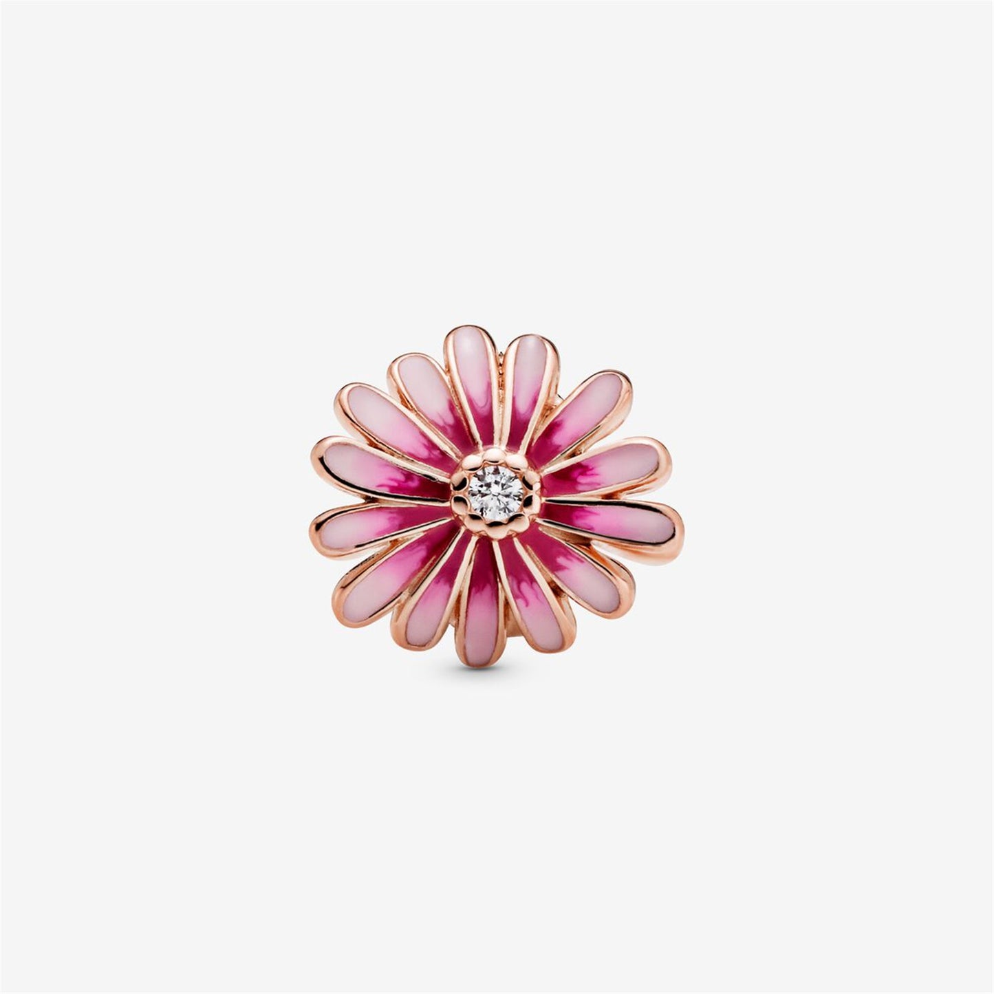 S925 Sterling Silver Pink Daisy Flower Charm