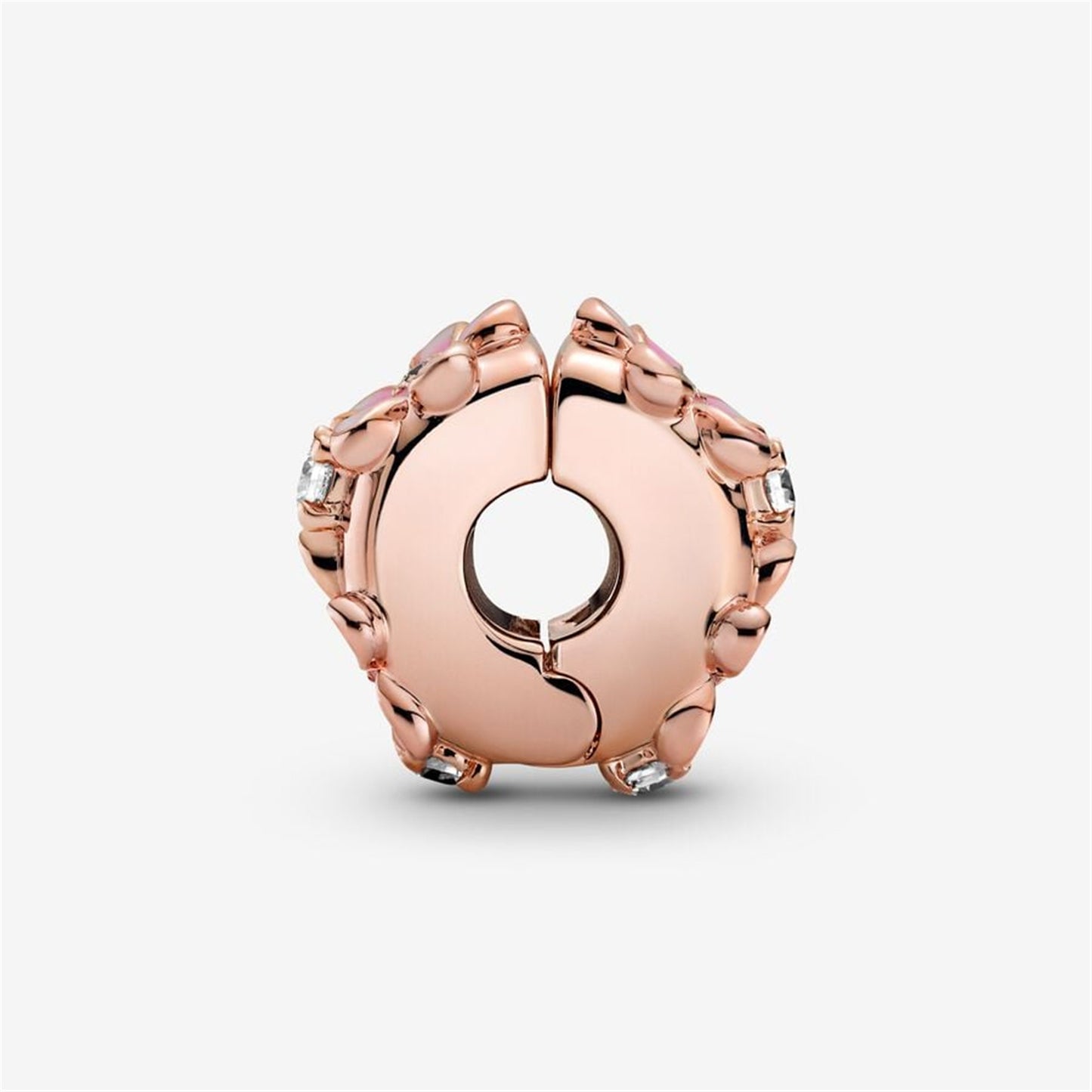 S925 sterling silver Pink Daisy Spacer Clip Charm