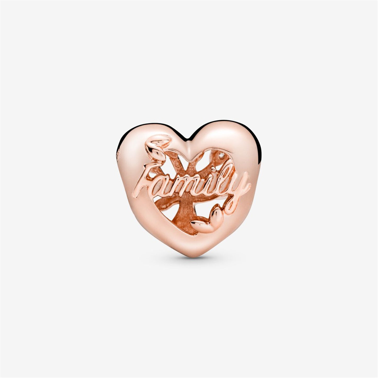 S925 Sterling Silver Openwork Family Tree Heart Charm
