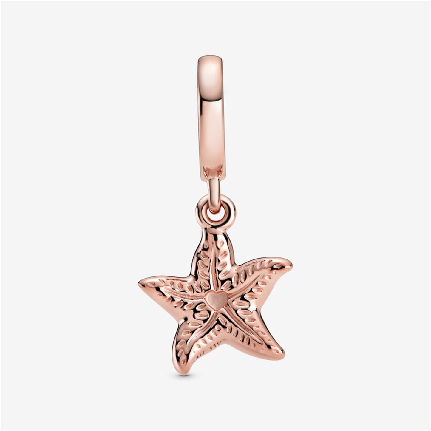 S925 Sterling Silver Sparkling Starfish Dangle Charm