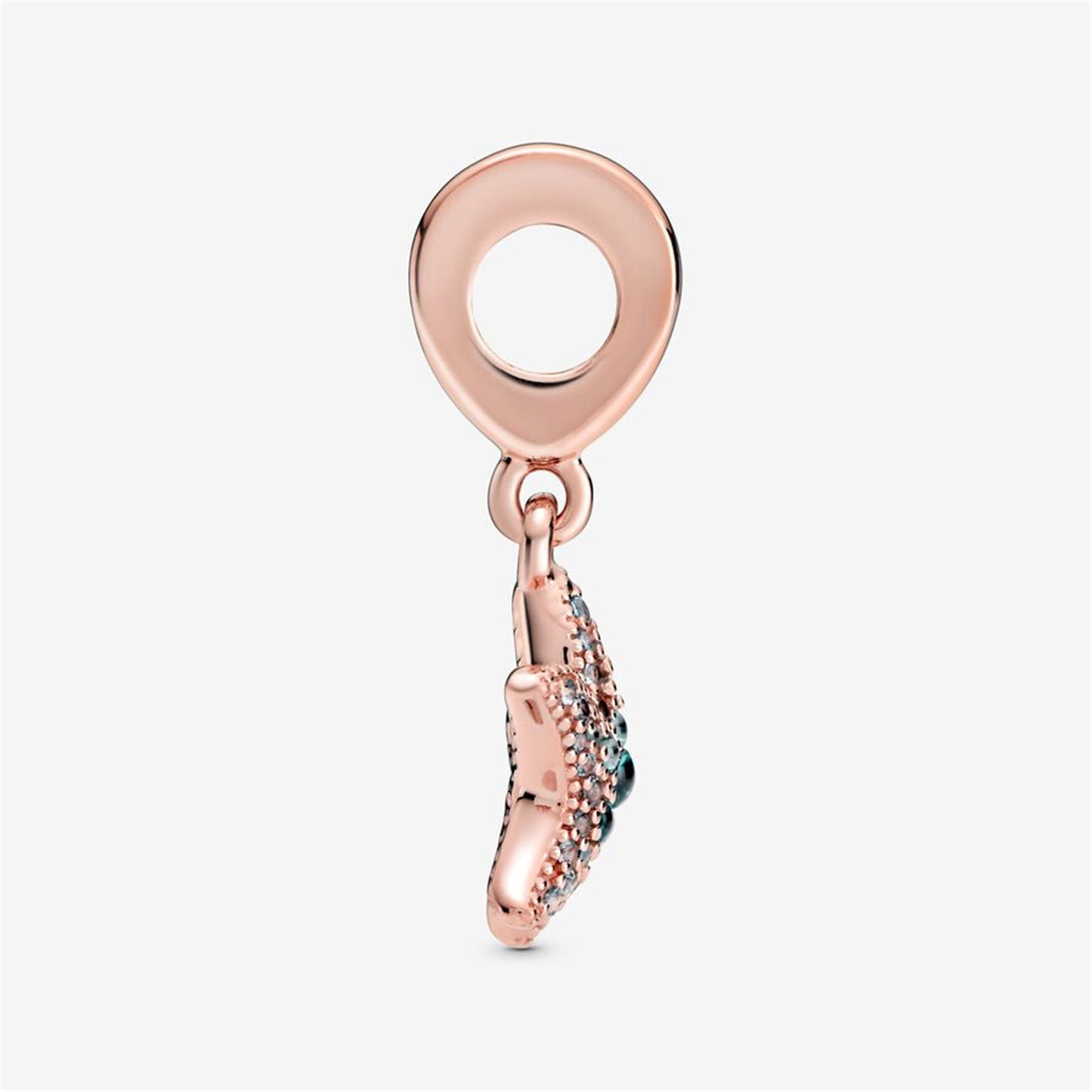 S925 Sterling Silver Sparkling Starfish Dangle Charm