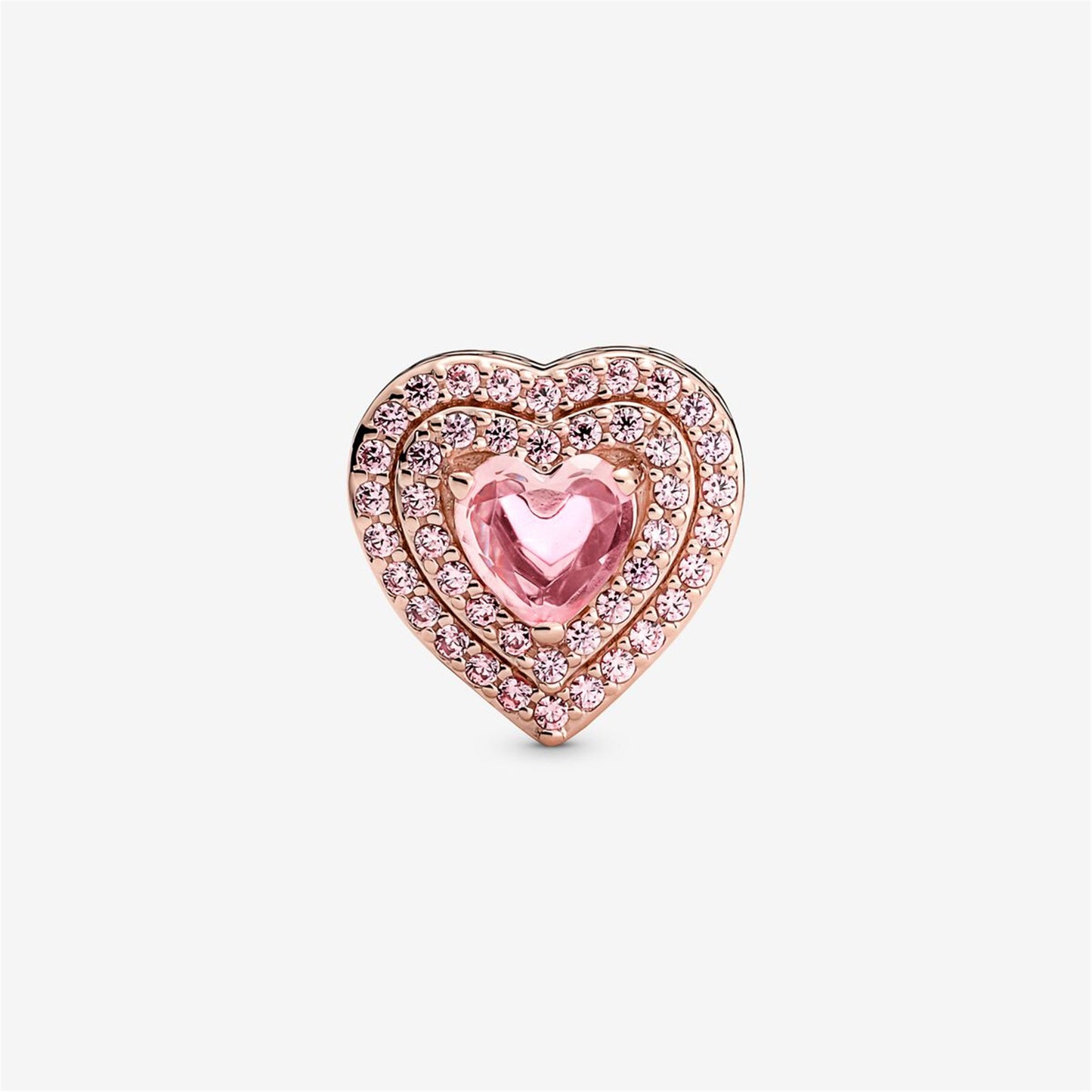 S925 Sterling Silver Sparkling Levelled Heart Charm