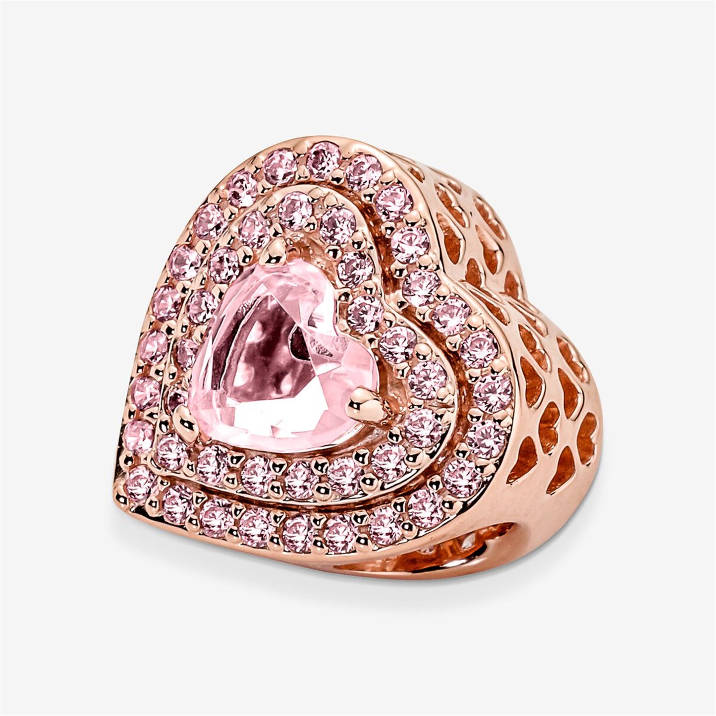 S925 Sterling Silver Sparkling Levelled Heart Charm