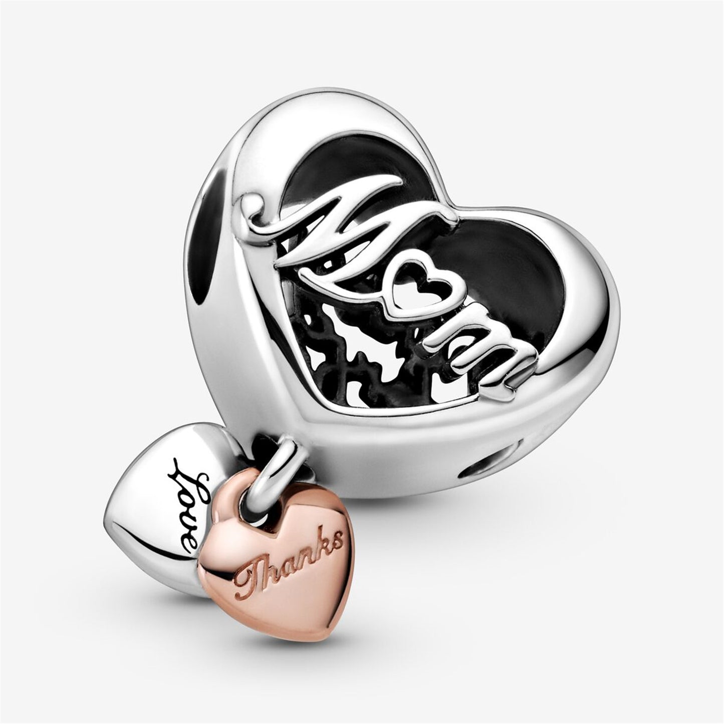 S925 Sterling Silver Thank You Mum Heart Charm