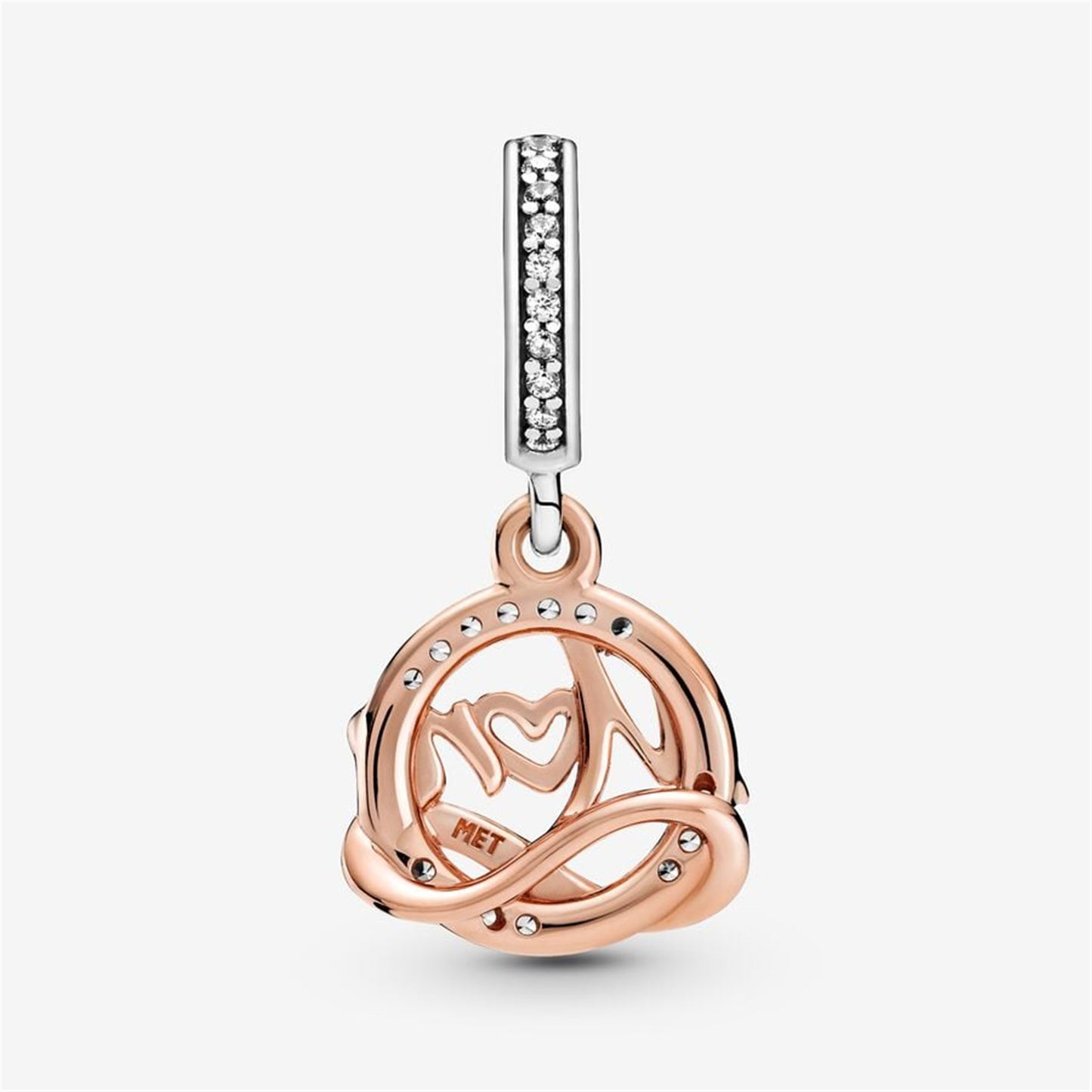 S925 Sterling Silver Two-tone Mum Dangle Charm