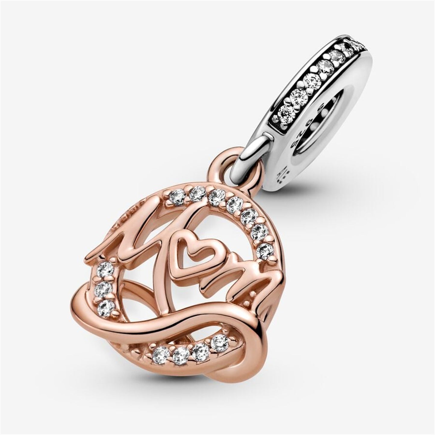 S925 Sterling Silver Two-tone Mum Dangle Charm