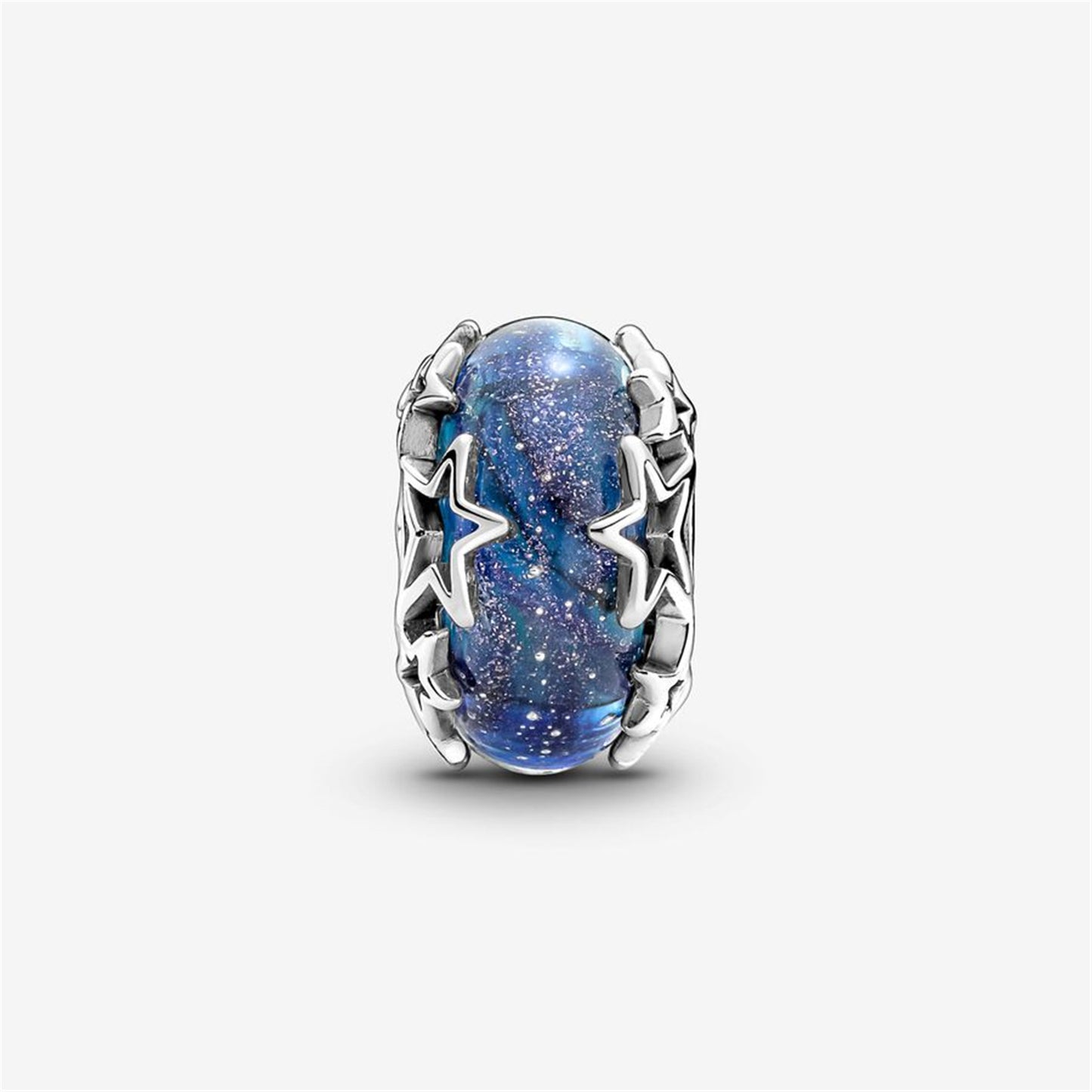 S925 sterling silver Galaxy Blue & Star Murano Charm