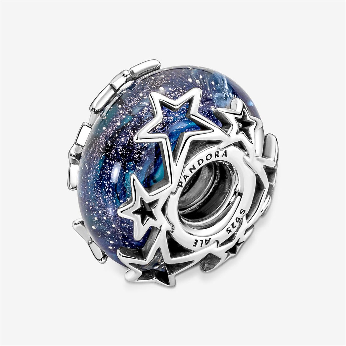 S925 sterling silver Galaxy Blue & Star Murano Charm