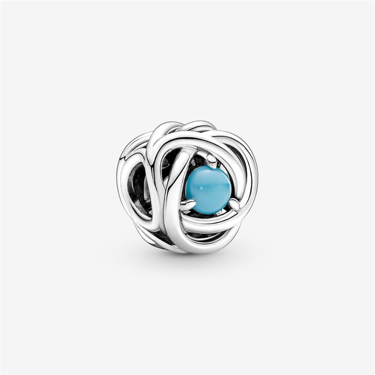 S925 sterling silver Birthstone Eternity Circle Charm